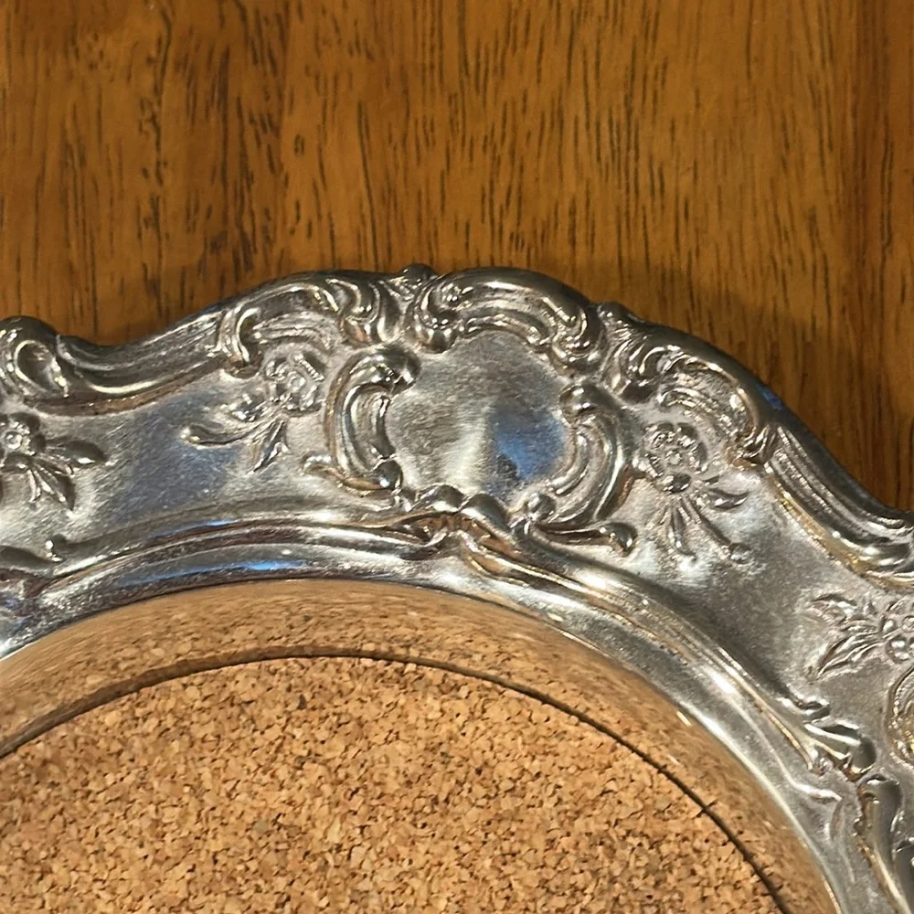 Towle Silver Co. “Roses” Repousse OLD MASTER embossed round wine coaster